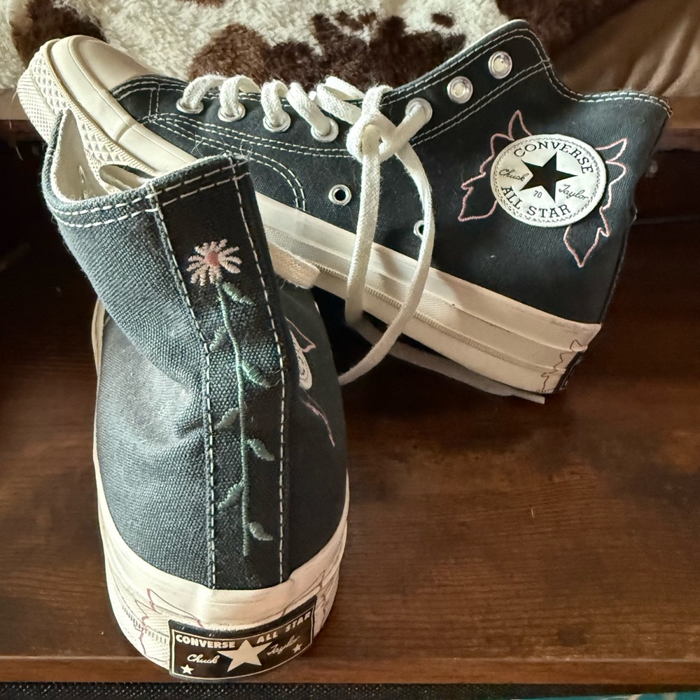 Converse All Star Floral Embroidered High-Top Sneakers